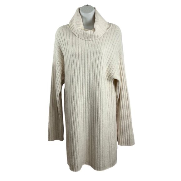 Abercrombie and Fitch Ribbed Sweater Dress Women's Size S Cowl Neck Clean Girl - Picture 1 of 8